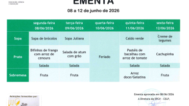 EMENTA DE 8 A 10 DE JUNHO