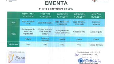 EMENTA DE 11 DE NOVEMBRO A 15 DE NOVEMBRO