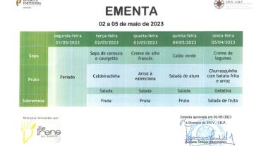 EMENTA DE 02 A 05 DE MAIO