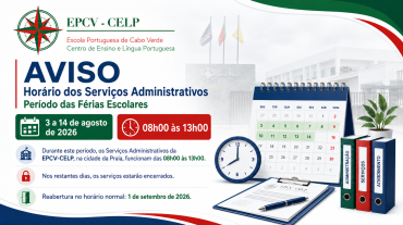 Horário dos Serviços Administrativos durante as férias escolares