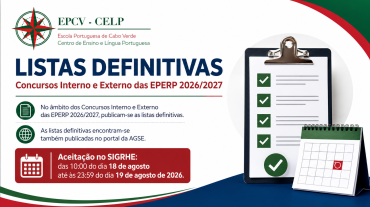 Concursos Interno e Externo das EPERP 2026/2027 – Listas Definitivas