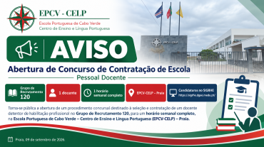Abertura de Concurso de Contratação de Escola – Pessoal Docente