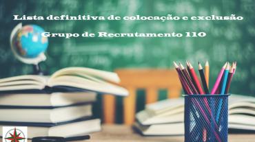 Lista de Colocação e Exclusão - Grupo de Recrutamento 110