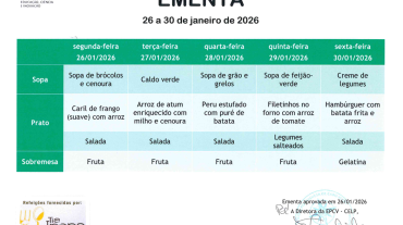 EMENTA DE 26 A 30 DE JANEIRO