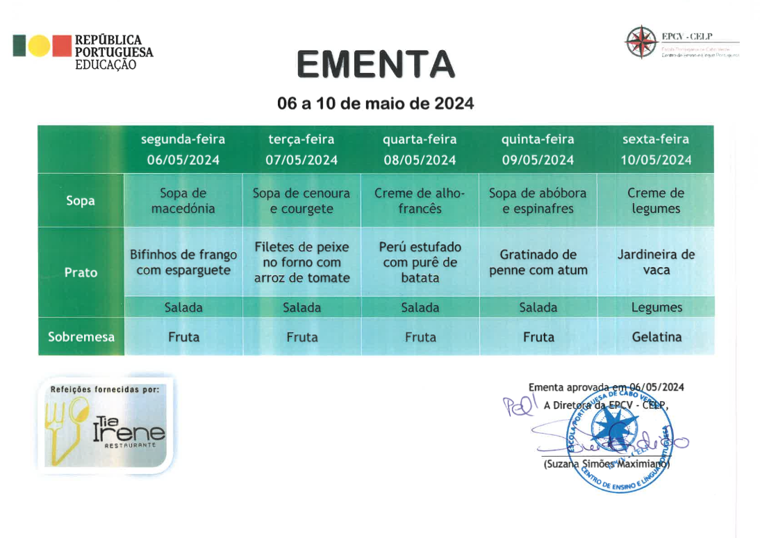 EMENTA DE 06 A 10 DE MAIO