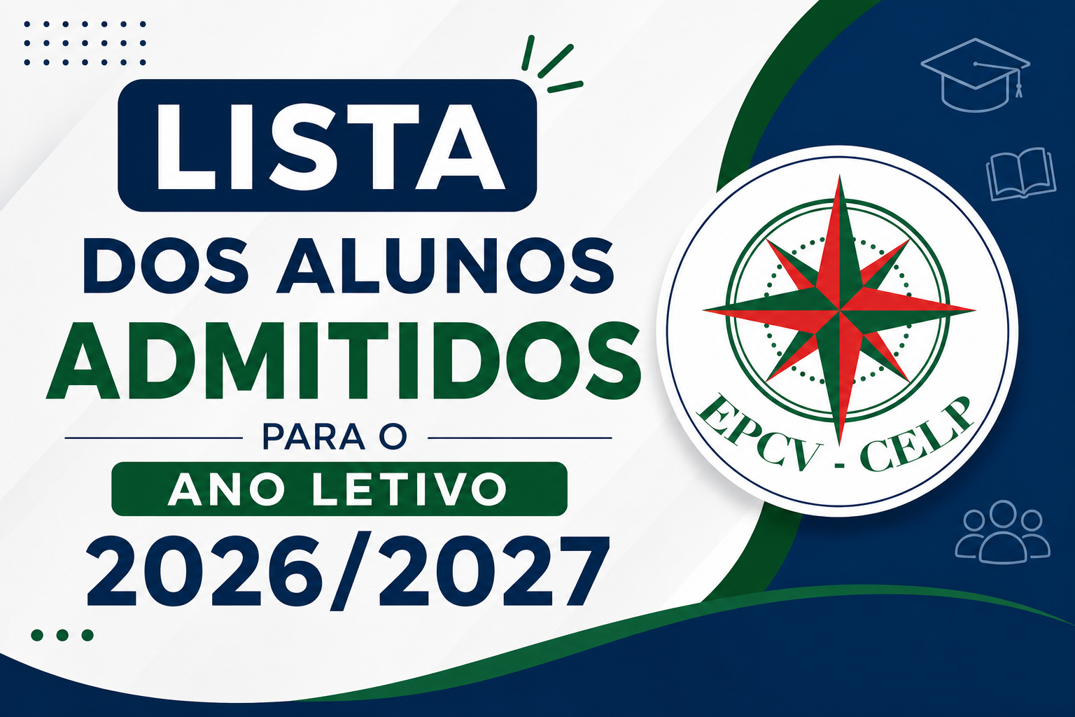 Lista dos alunos admitidos para o ano letivo 2026/2027
