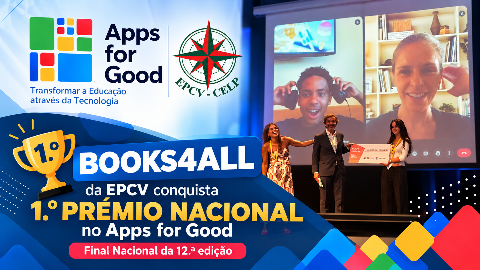 BOOKS4ALL da EPCV conquista 1.º prémio nacional no Apps for Good