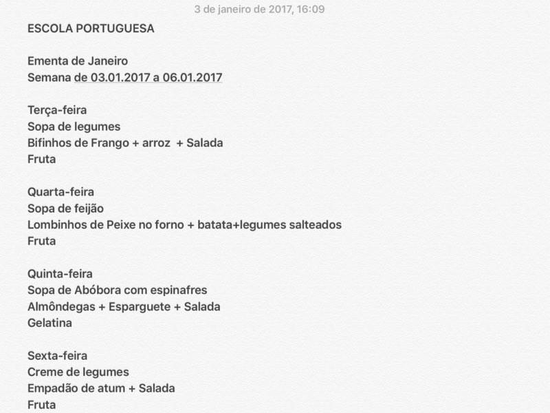 EMENTA 3 JANEIRO A 6 JANEIRO