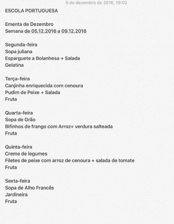 EMENTA 5 A 9 DEZEMBRO