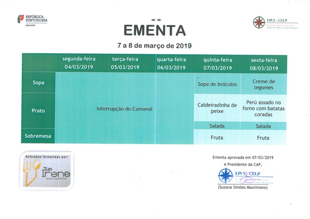 EMENTA DE 7 DE MARÇO A 8 DE MARÇO